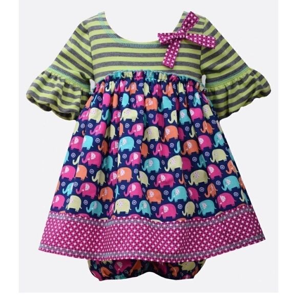 Bonnie Jean Nellie Elephant Dress 18 Months - Picture 2 of 6